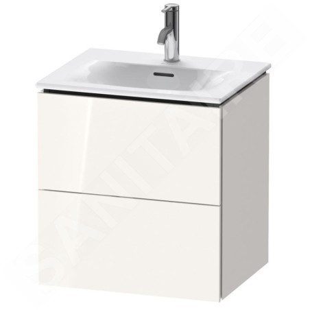 Duravit L-Cube - Meuble sous lavabo 550x520x421 mm, 2 tiroirs, blanc brillant LC630402222