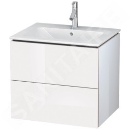 Duravit L-Cube - Meuble sous lavabo 550x620x481 mm, 2 tiroirs, blanc brillant LC624002222