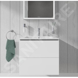 Duravit L-Cube - Meuble sous lavabo 550x620x481 mm, 2 tiroirs, blanc brillant LC624002222
