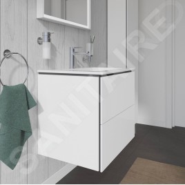 Duravit L-Cube - Meuble sous lavabo 550x620x481 mm, 2 tiroirs, blanc brillant LC624002222