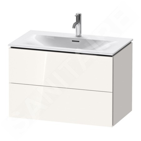 Duravit L-Cube - Meuble sous lavabo 550x820x481 mm, 2 tiroirs, blanc brillant LC630702222