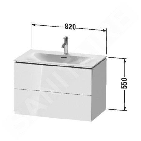 Duravit L-Cube - Meuble sous lavabo 550x820x481 mm, 2 tiroirs, blanc brillant LC630702222