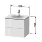 Duravit L-Cube - Meuble sous lavabo 550x620x481 mm, 2 tiroirs, blanc brillant LC630502222 Duravit L-Cube - Meuble sous lavabo 550x620x481 mm, 2 tiroirs, blanc brillant LC630502222