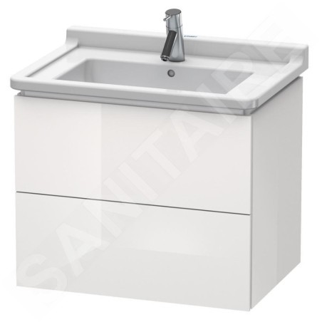 Duravit L-Cube - Meuble sous lavabo 558x670x469 mm, 2 tiroirs, blanc brillant LC626402222