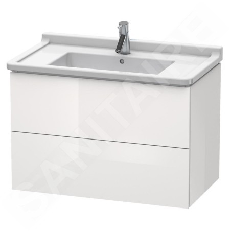 Duravit L-Cube - Meuble sous lavabo 558x820x469 mm, 2 tiroirs, blanc brillant LC626502222