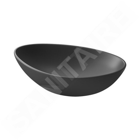 Cersanit Moduo - Vasque à poser, 57x37 cm, sans trop-plein, anthracite K116-106-BOX
