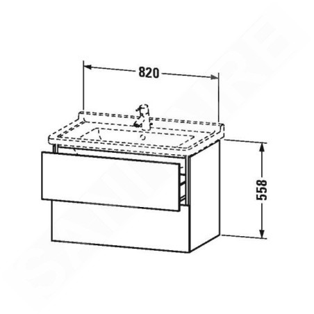 Duravit L-Cube - Meuble sous lavabo 558x820x469 mm, 2 tiroirs, blanc brillant LC626502222