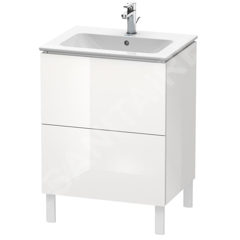 Duravit L-Cube - Meuble sous lavabo 856x620x481 mm, 2 tiroirs, blanc brillant LC662502222