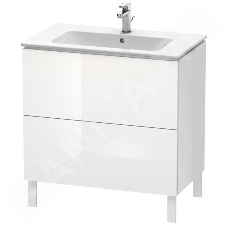 Duravit L-Cube - Meuble sous lavabo 856x820x481 mm, 2 tiroirs, blanc brillant LC662602222