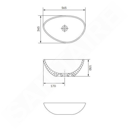 Cersanit Moduo - Vasque à poser, 57x37 cm, sans trop-plein, anthracite K116-106-BOX
