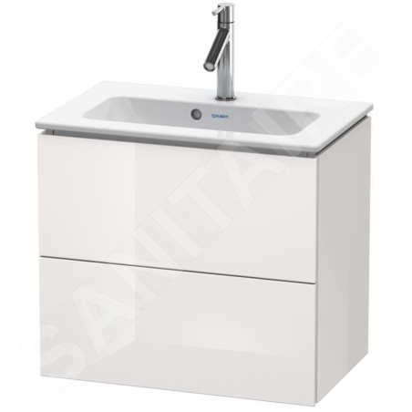 Duravit L-Cube - Meuble sous lavabo Compact 550x620x391 mm, 2 tiroirs, blanc brillant LC625602222