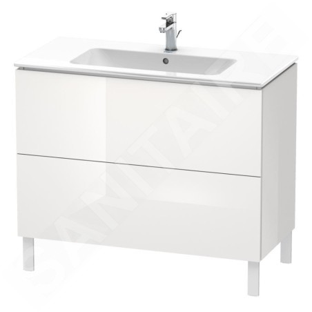 Duravit L-Cube - Meuble sous lavabo 856x1020x481 mm, 2 tiroirs, blanc brillant LC662702222