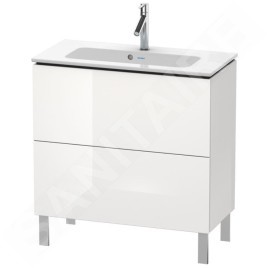 Duravit L-Cube - Meuble sous lavabo Compact 856x820x391 mm, 2 tiroirs, blanc brillant LC667402222