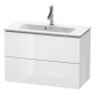 Duravit L-Cube - Meuble sous lavabo Compact 550x820x391 mm, 2 tiroirs, blanc brillant LC625702222
