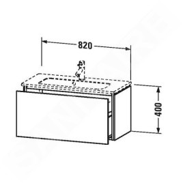 Duravit L-Cube - Meuble sous lavabo Compact 400x820x391 mm, 1 tiroir, blanc brillant LC615702222