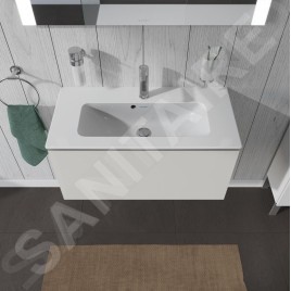 Duravit L-Cube - Meuble sous lavabo Compact 400x820x391 mm, 1 tiroir, blanc brillant LC615702222