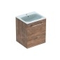 Geberit Selnova Square - Meuble-vasque 635x538x480 mm, avec vasque, 1 porte, noyer hickory 501.250.00.1