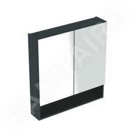 Geberit Selnova Square - Armoire de toilette 850x588x175 mm, 2 portes, gris velouté mat 501.265.00.1