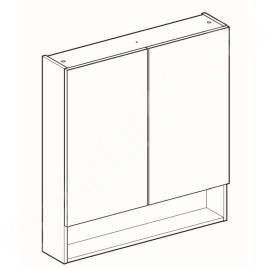 Geberit Selnova Square - Armoire de toilette 850x788x175 mm, 2 portes, blanc brillant 501.268.00.1