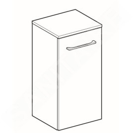 Geberit Selnova Square - Meuble latéral haut 650x330x297 mm, 1 porte, noyer hickory 501.274.00.1