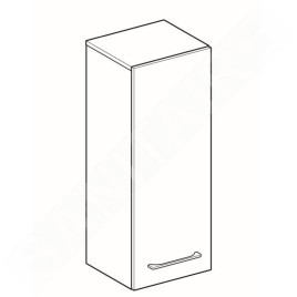 Geberit Selnova Square - Meuble latéral bas 850x330x297 mm, 1 porte, blanc brillant 501.276.00.1