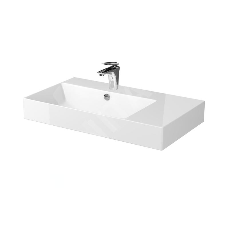 Cersanit Inverto - Lavabo 81x46 cm, avec trop-plein, trou pour robinetterie, blanc K671-006 Cersanit Inverto - Lavabo 81x46 cm, avec trop-plein, trou pour robinetterie, blanc K671-006