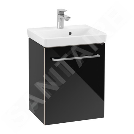 Villeroy & Boch Avento - Meuble-vasque, 430x514x352 mm, 1 porte, Crystal Black A88700B3