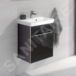Villeroy & Boch Avento - Meuble-vasque, 430x514x352 mm, 1 porte, Crystal Black A88700B3