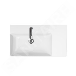 Cersanit Inverto - Lavabo 81x46 cm, avec trop-plein, trou pour robinetterie, blanc K671-006
