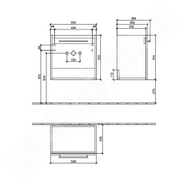 Villeroy & Boch Avento - Meuble-vasque, 530x514x352 mm, 1 porte, Crystal Grey A88801B1