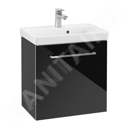 Villeroy & Boch Avento - Meuble-vasque, 530x514x352 mm, 1 porte, Crystal Black A88800B3
