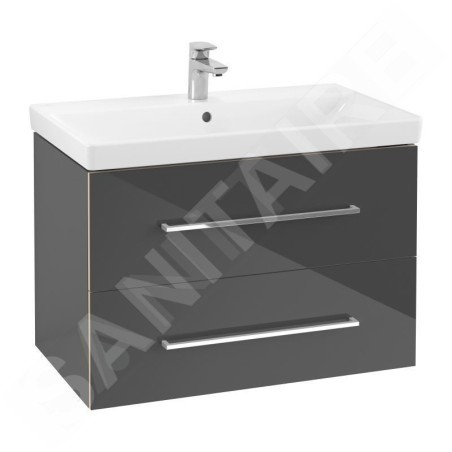 Villeroy & Boch Avento - Meuble-vasque, 780x514x452 mm, 2 tiroirs, Crystal Grey A89100B1