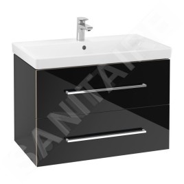 Villeroy & Boch Avento - Meuble-vasque, 780x514x452 mm, 2 tiroirs, Crystal Black A89100B3