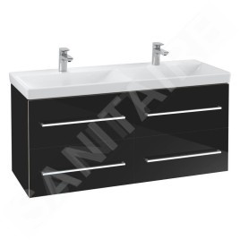 Villeroy & Boch Avento - Meuble-vasque, 1180x514x452 mm, 4 tiroirs, Crystal Black A89300B3