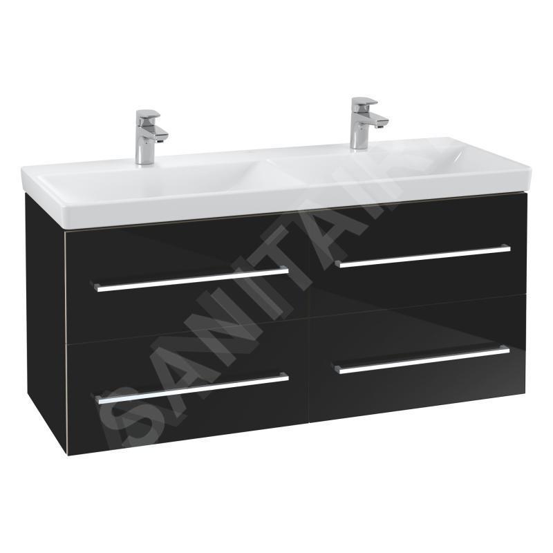 Villeroy & Boch Avento - Meuble-vasque, 1180x514x452 mm, 4 tiroirs, Crystal Black A89300B3 Villeroy & Boch Avento - Meuble-vasque, 1180x514x452 mm, 4 tiroirs, Crystal Black A89300B3