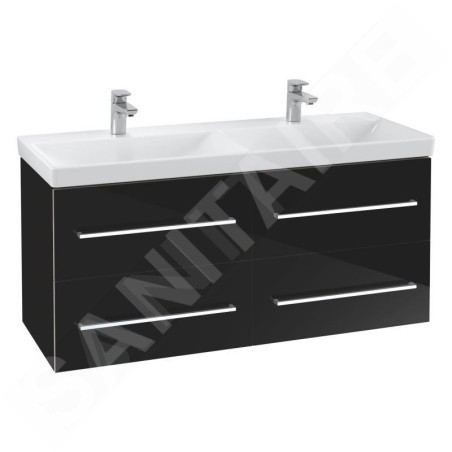 Villeroy & Boch Avento - Meuble-vasque, 1180x514x452 mm, 4 tiroirs, Crystal Black A89300B3