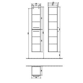 Villeroy & Boch Avento - Armoire, 350x1760x372 mm, 2 portes, Crystal Grey A89401B1