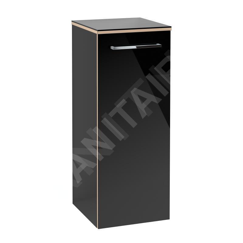 Villeroy & Boch Avento - Meuble latéral, 350x890x373 mm, 1 porte, Crystal Black A89500B3