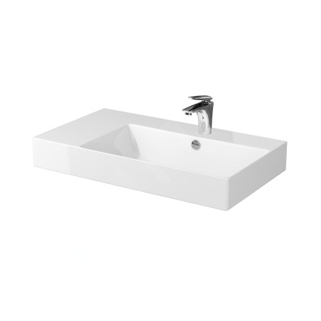 Cersanit Inverto - Lavabo 81x46 cm, avec trop-plein, trou pour robinetterie, blanc K671-016