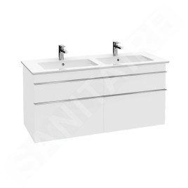 Villeroy & Boch Venticello - Meuble-vasque, 1253x590x502 mm, 4 tiroirs, Glossy White A93001DH