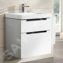 Villeroy & Boch Subway 2.0 - Meuble-vasque, 637x590x454 mm, 2 tiroirs, Glossy White A91010DH