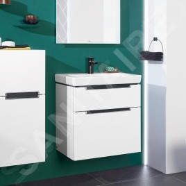 Villeroy & Boch Subway 2.0 - Meuble-vasque, 637x590x454 mm, 2 tiroirs, Glossy White A91010DH