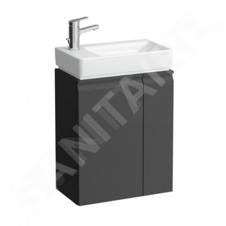 Laufen Pro S - Meuble pour lave-mains avec porte et étagère latérale à droite, 470x275x605 mm, graphite mat H4830010954801