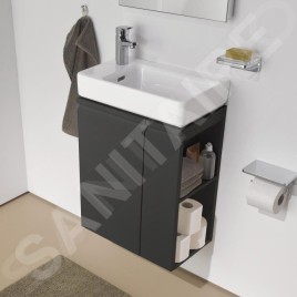 Laufen Pro S - Meuble pour lave-mains avec porte et étagère latérale à droite, 470x275x605 mm, graphite mat H4830010954801