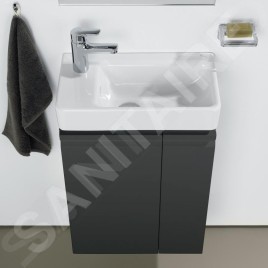 Laufen Pro S - Meuble pour lave-mains avec porte et étagère latérale à droite, 470x275x605 mm, graphite mat H4830010954801