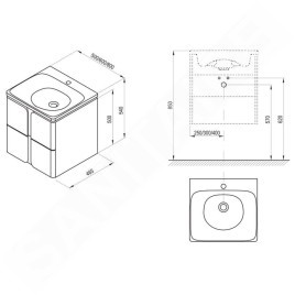 Ravak Balance - Meuble sous lavabo 800x500x465 mm, blanc X000001368