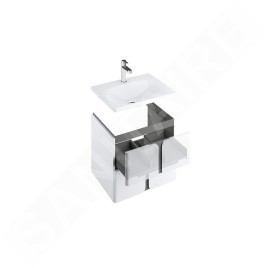 Ravak Balance - Meuble sous lavabo 600x500x465 mm, blanc/graphite X000001367