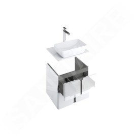 Ravak Balance - Meuble sous lavabo 800x500x465 mm, blanc/graphite X000001369