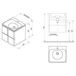 Ravak Balance - Meuble sous lavabo 500x500x465 mm, blanc X000001364