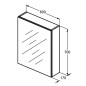 Ideal Standard Mirror&Light - Armoire de toilette 600x700 mm, aluminium T3589AL